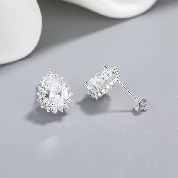 Boucles d'oreilles 2 carat Zircon en Argent rhodié 925 – Image 2