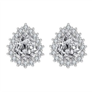 Boucles d’oreilles 2 carat Zircon en Argent rhodié 925