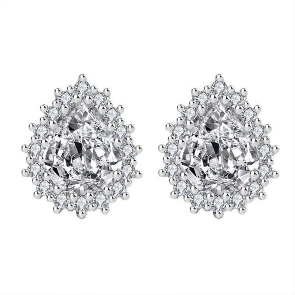 Boucles d'oreilles 2 carat Zircon en Argent rhodié 925