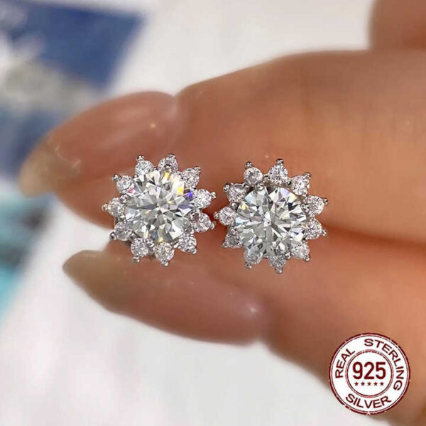 Boucles d'oreilles 2 carat Moissanite en argent – Image 4