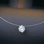 Collier Invisible Larme de Sirène Argent Rhodié 925 serti de Zircon
